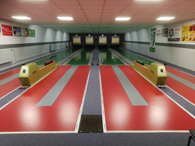 Kegelbahn Innenansicht