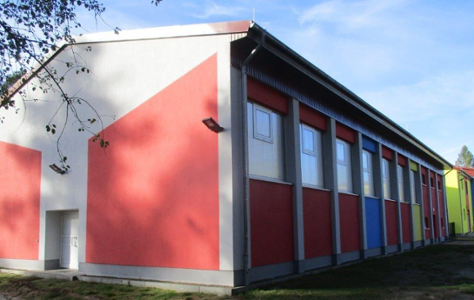 Sporthalle Hohenbucko Außenansicht